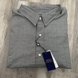 POLO Ralph Lauren Shirt Men 4XB Big Tall Black Glen Plaid Holiday Sun Valley NEW